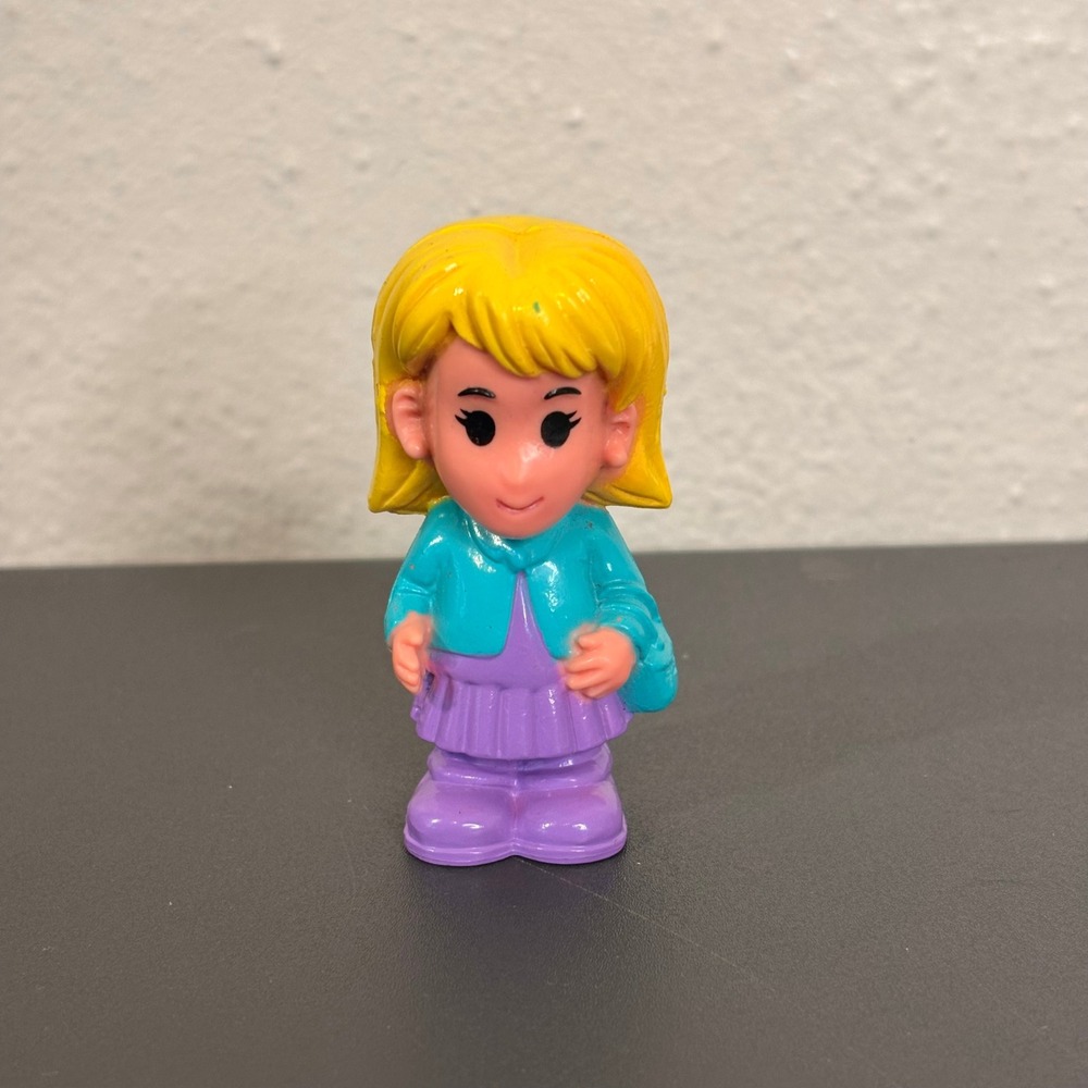 Fisher Price Little People Kids OS Purple Teal Vintage Blonde Girl‎ Figure